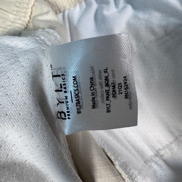 NWT Bylt Pants Mens XL 34x35 Ivory Ripstop Elastic Waist Drawstring Tapered - Picture 7 of 14